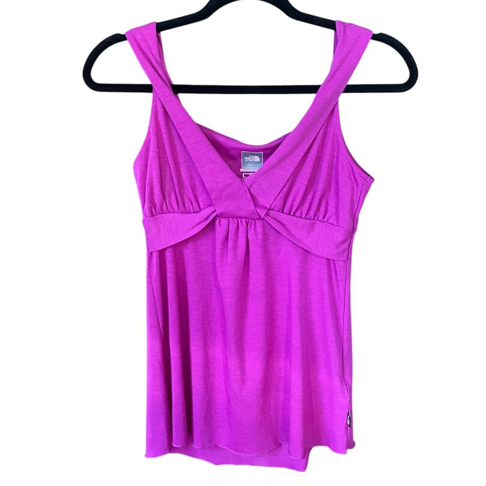 The North Face Emerine Tank Top Magenta Twist Front Empire Waist Athleisure-S